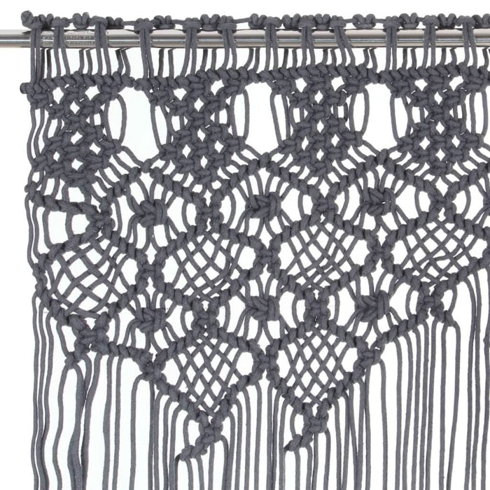 Perdea macrame, antracit, 140 x 240 cm, bumbac - WALTI WALTI