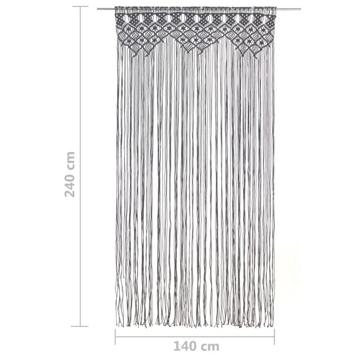 Perdea macrame, antracit, 140 x 240 cm, bumbac - WALTI WALTI