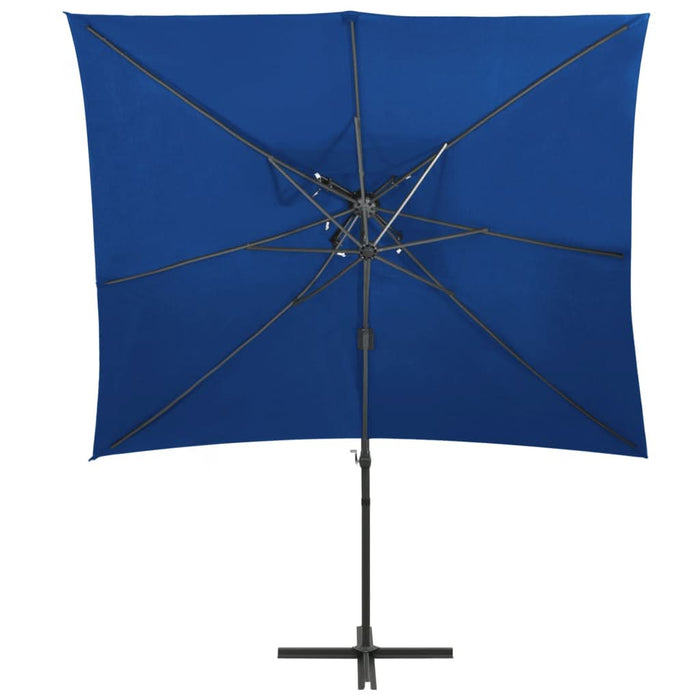 Umbrelă suspendată cu înveliș dublu, albastru azuriu 250x250 cm - WALTI WALTI