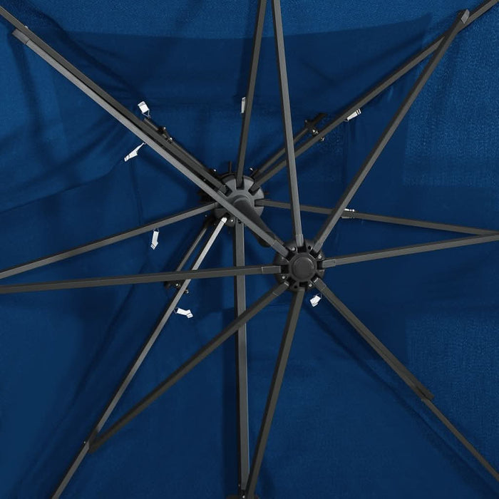 Umbrelă suspendată cu înveliș dublu, albastru azuriu 250x250 cm - WALTI WALTI