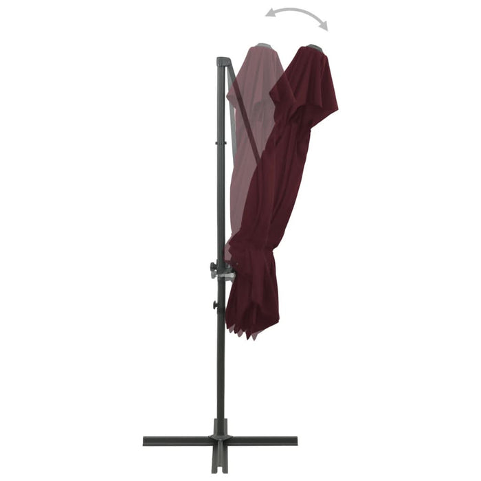 Umbrelă suspendată cu înveliș dublu, roșu bordo, 250x250 cm - WALTI WALTI
