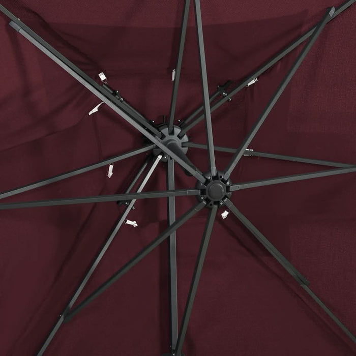 Umbrelă suspendată cu înveliș dublu, roșu bordo, 250x250 cm - WALTI WALTI