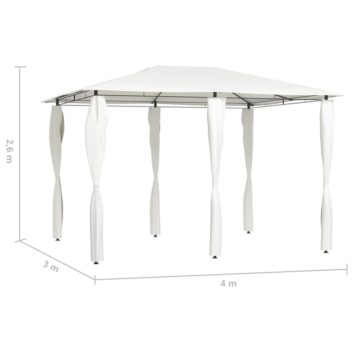 Pavilion cu huse pentru stâlpi, crem, 3x4x2,6 m, 160 g/m² - WALTI WALTI