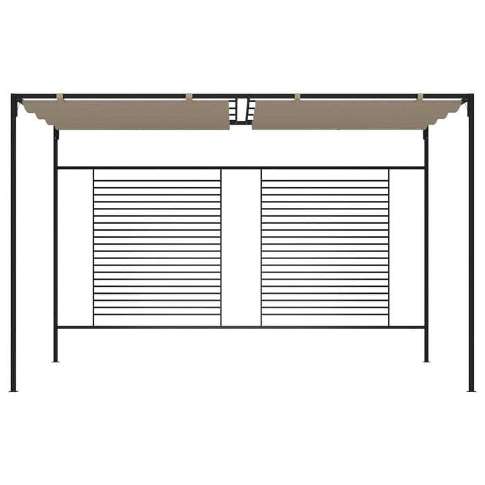 Pavilion grădină, acoperiș retractabil gri taupe 3x4x2,3 m 180 g/m² - WALTI WALTI