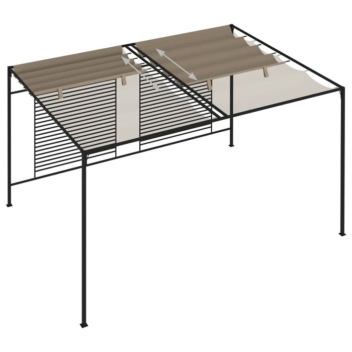 Pavilion grădină, acoperiș retractabil gri taupe 3x4x2,3 m 180 g/m² - WALTI WALTI
