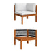 Set mobilier grădină cu perne, 6 piese, crem lemn masiv acacia - WALTI WALTI