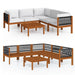 Set mobilier grădină cu perne, crem, 6 piese, lemn masiv acacia - WALTI WALTI