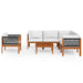 Set mobilier grădină cu perne, crem, 7 piese, lemn masiv acacia - WALTI WALTI