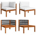 Set mobilier grădină cu perne, 8 piese, crem, lemn masiv acacia - WALTI WALTI