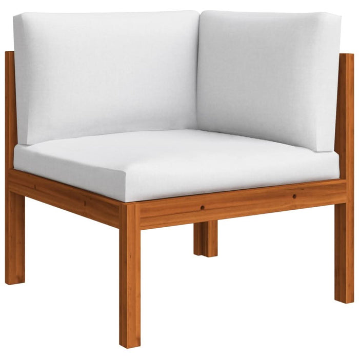 Set mobilier grădină cu perne, 9 piese, crem, lemn masiv acacia - WALTI WALTI