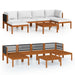 Set mobilier grădină cu perne, crem, 7 piese, lemn masiv acacia - WALTI WALTI