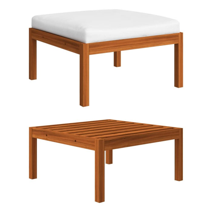Set mobilier grădină cu perne, crem, 7 piese, lemn masiv acacia - WALTI WALTI