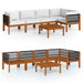 Set mobilier grădină cu perne, crem, 6 piese, lemn masiv acacia - WALTI WALTI