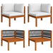Set mobilier grădină cu perne, crem, 6 piese, lemn masiv acacia - WALTI WALTI