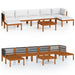 Set mobilier grădină cu perne, 8 piese, crem, lemn masiv acacia - WALTI WALTI