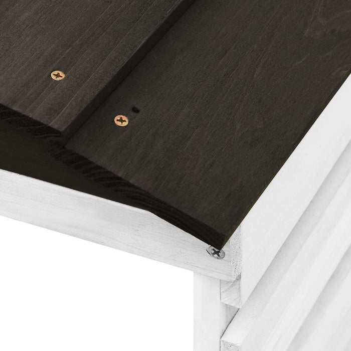 Garaj mașină de tuns iarba, negru & alb, 78x74x54 cm, lemn brad - WALTI WALTI