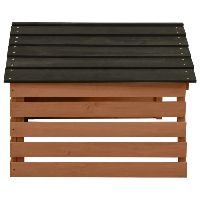 Garaj mașină de tuns iarba, negru & maro, 78x74x54 cm lemn brad - WALTI WALTI