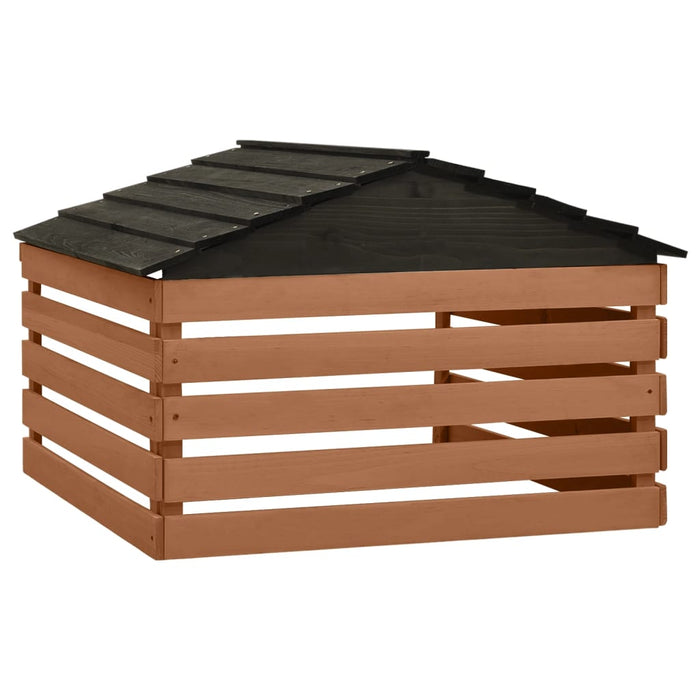 Garaj mașină de tuns iarba, negru & maro, 78x74x54 cm lemn brad - WALTI WALTI