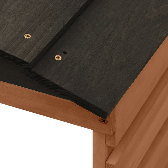 Garaj mașină de tuns iarba, negru & maro, 78x74x54 cm lemn brad - WALTI WALTI