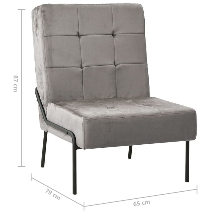 Scaun de relaxare, 65x79x87 cm, gri deschis, catifea - WALTI WALTI