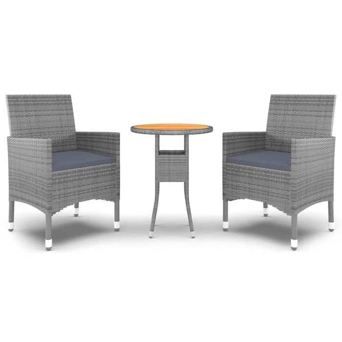 Set mobilier de grădină, 3 piese, gri, poliratan - WALTI WALTI