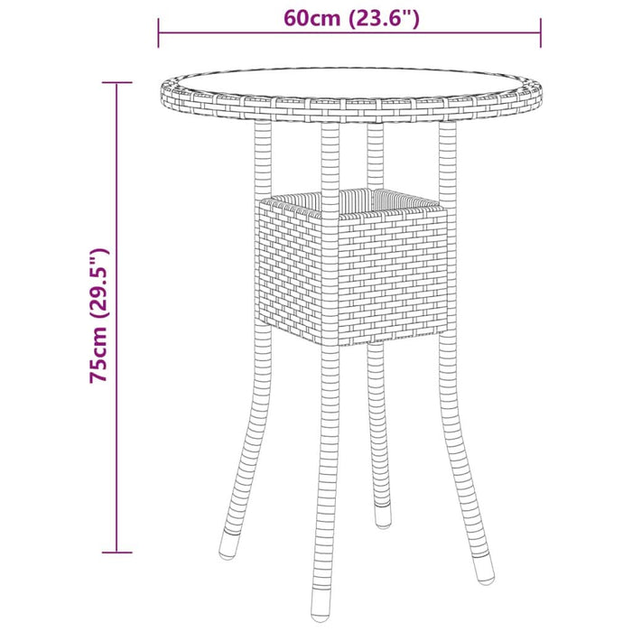 Set mobilier de grădină, 3 piese, gri, poliratan - WALTI WALTI