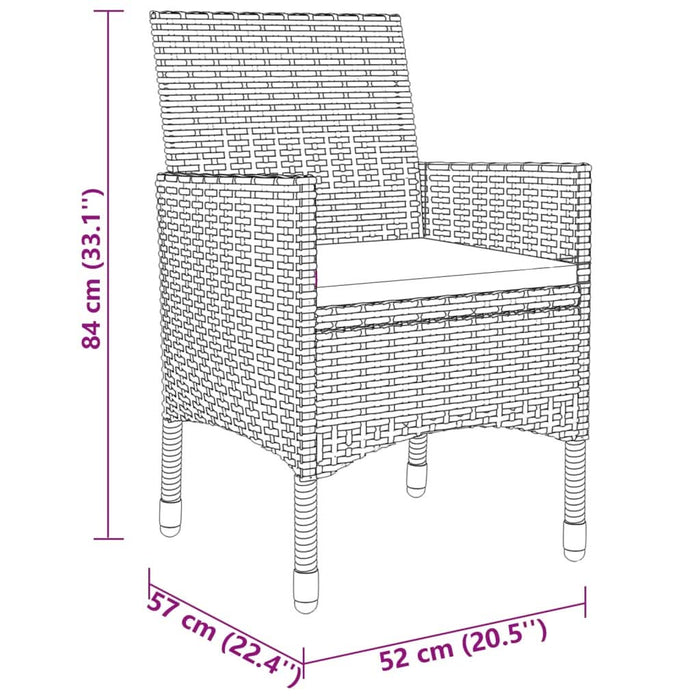 Set mobilier de grădină, 3 piese, gri, poliratan - WALTI WALTI