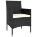 Set mobilier de grădină, 5 piese, negru, poliratan - WALTI WALTI