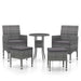 Set mobilier de grădină, 5 piese, gri, poliratan - WALTI WALTI