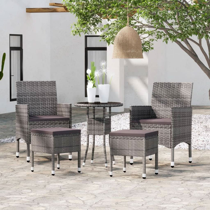 Set mobilier de grădină, 5 piese, gri, poliratan - WALTI WALTI