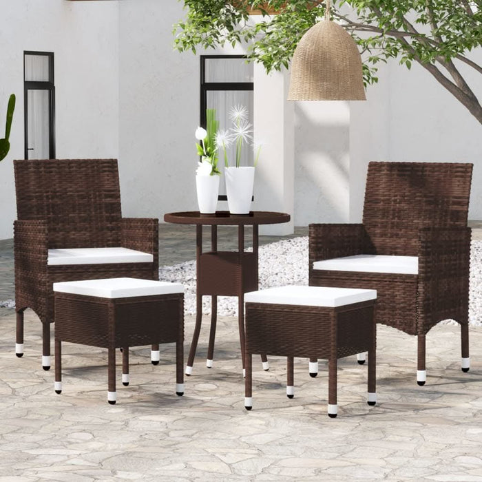Set mobilier de grădină, 5 piese, maro, poliratan - WALTI WALTI