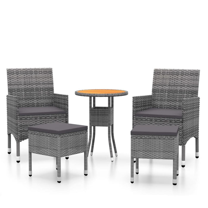 Set mobilier de grădină, 5 piese, gri, poliratan - WALTI WALTI