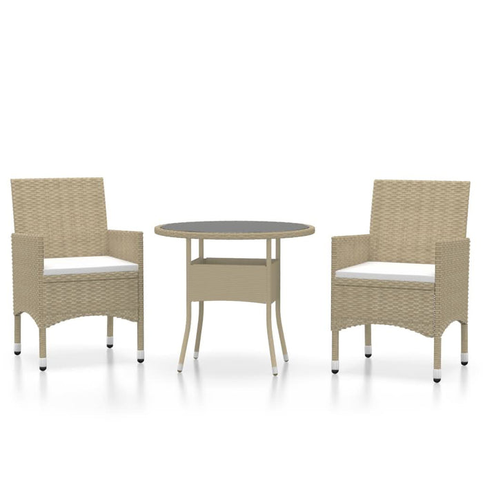 Set mobilier de grădină, 3 piese, bej, poliratan - WALTI WALTI