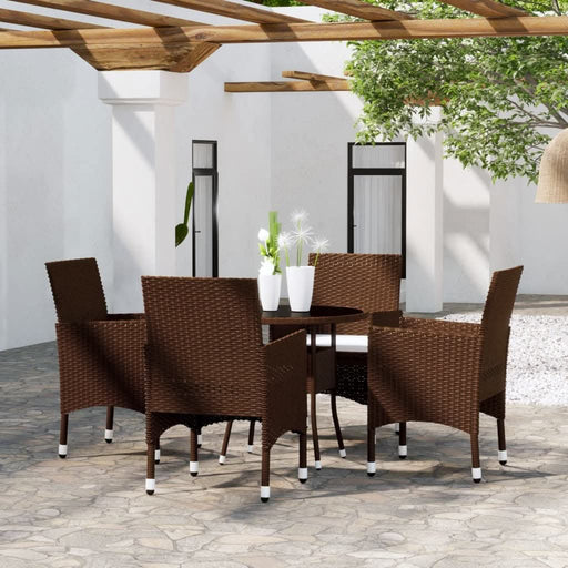 Set mobilier de grădină, 5 piese, maro, poliratan - WALTI WALTI