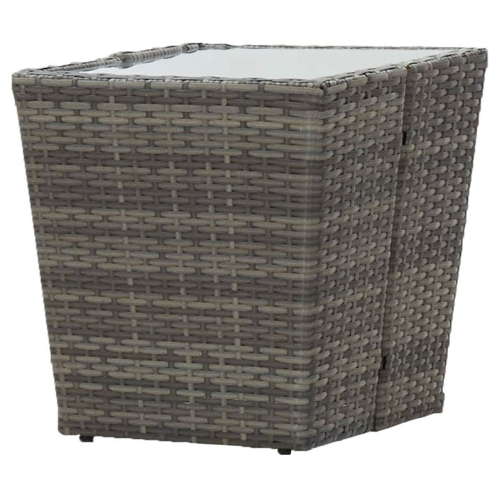 Set mobilier grădină, 3 piese, gri, poliratan și sticlă - WALTI WALTI