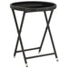 Set mobilier bistro grădină, 3 piese, negru, poliratan/sticlă - WALTI WALTI