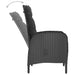 Set mobilier bistro grădină, 3 piese, negru, poliratan/sticlă - WALTI WALTI