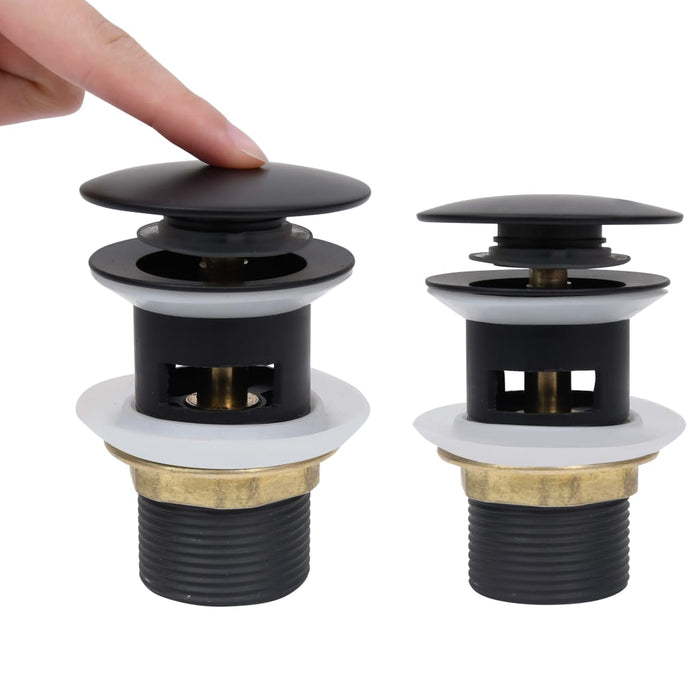 Ventil scurgere push, funcție de preaplin, negru 6,4x6,4x9,1 cm - WALTI WALTI