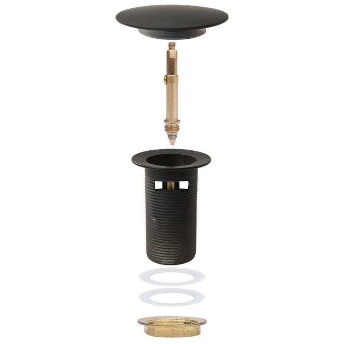 Ventil scurgere push, funcție de preaplin, negru 6,4x6,4x9,1 cm - WALTI WALTI