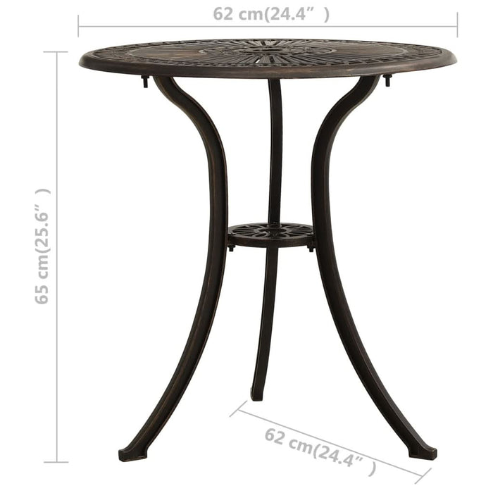 Masă de grădină, bronz, 62x62x65 cm, aluminiu turnat - WALTI WALTI