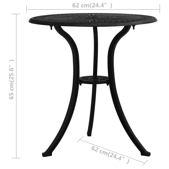 Set mobilier bistro, 3 piese, negru, aluminiu turnat - WALTI WALTI