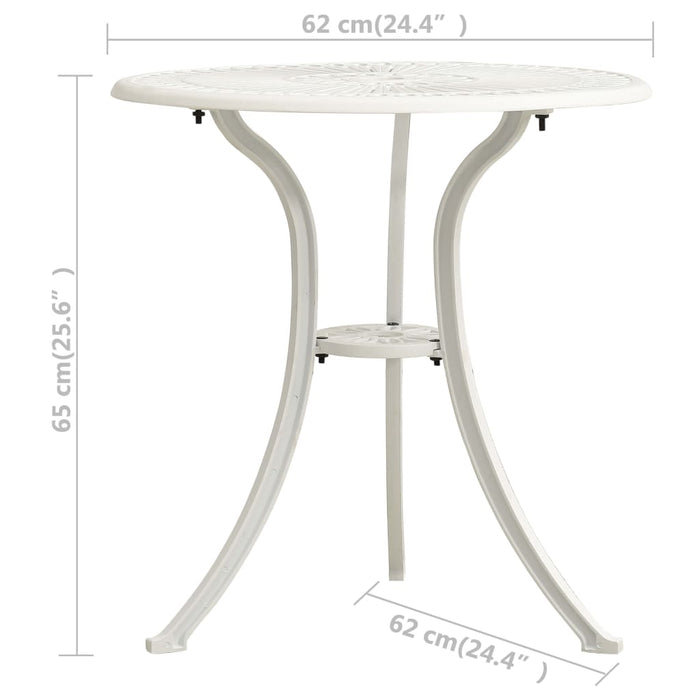 Set mobilier bistro, 3 piese, alb, aluminiu turnat - WALTI WALTI