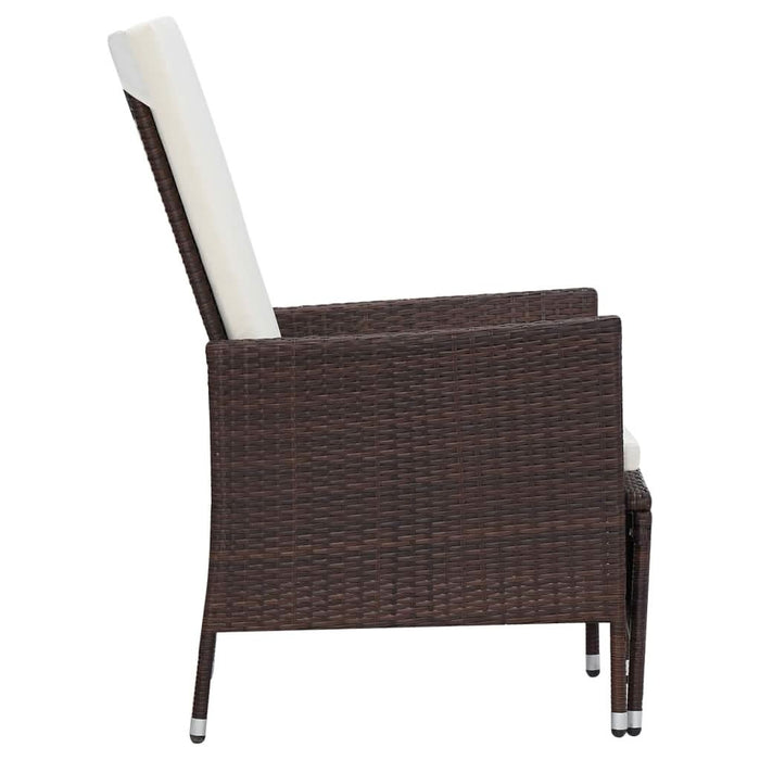 Set mobilier relaxare grădină cu perne 3 piese maro poliratan - WALTI WALTI