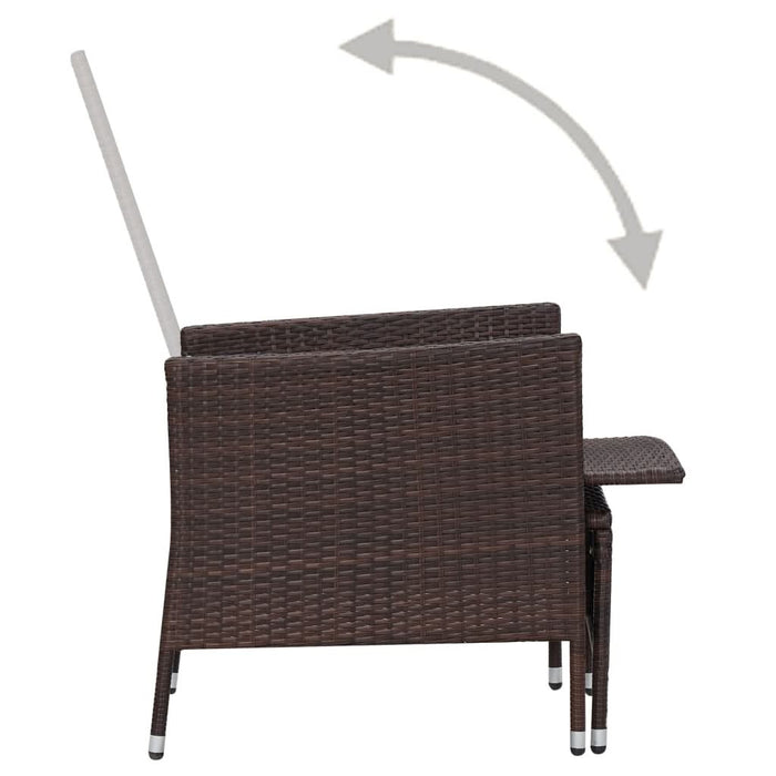 Set mobilier relaxare grădină cu perne 3 piese maro poliratan - WALTI WALTI