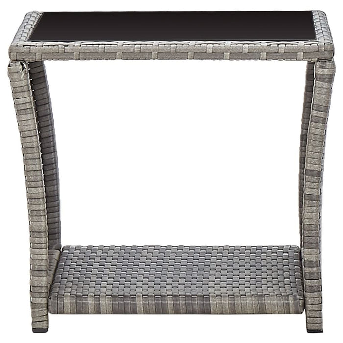 Set mobilier de grădină cu perne, 3 piese, gri, poliratan - WALTI WALTI