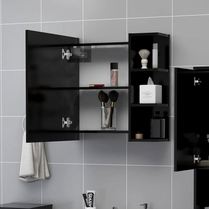 Dulap de baie cu oglindă, negru, 62,5 x 20,5 x 64 cm, PAL - WALTI WALTI