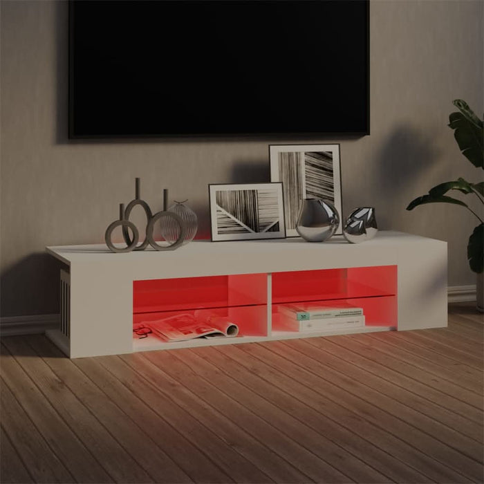 Comodă TV cu lumini LED, alb, 135x39x30 cm - WALTI WALTI