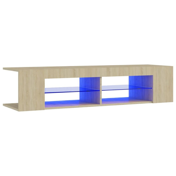 Comodă TV cu lumini LED, stejar Sonoma, 135x39x30 cm - WALTI WALTI