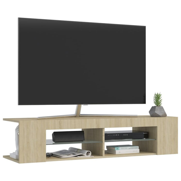 Comodă TV cu lumini LED, stejar Sonoma, 135x39x30 cm - WALTI WALTI