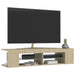Comodă TV cu lumini LED, stejar Sonoma, 135x39x30 cm - WALTI WALTI